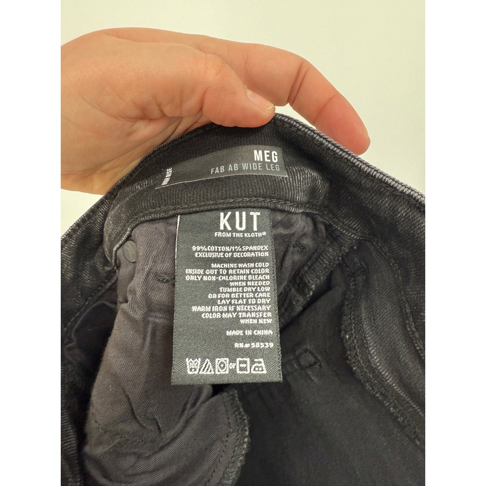 Kut from the Kloth Black High-Rise Wide Leg Jeans with Sparkle - Picture 11 of 11